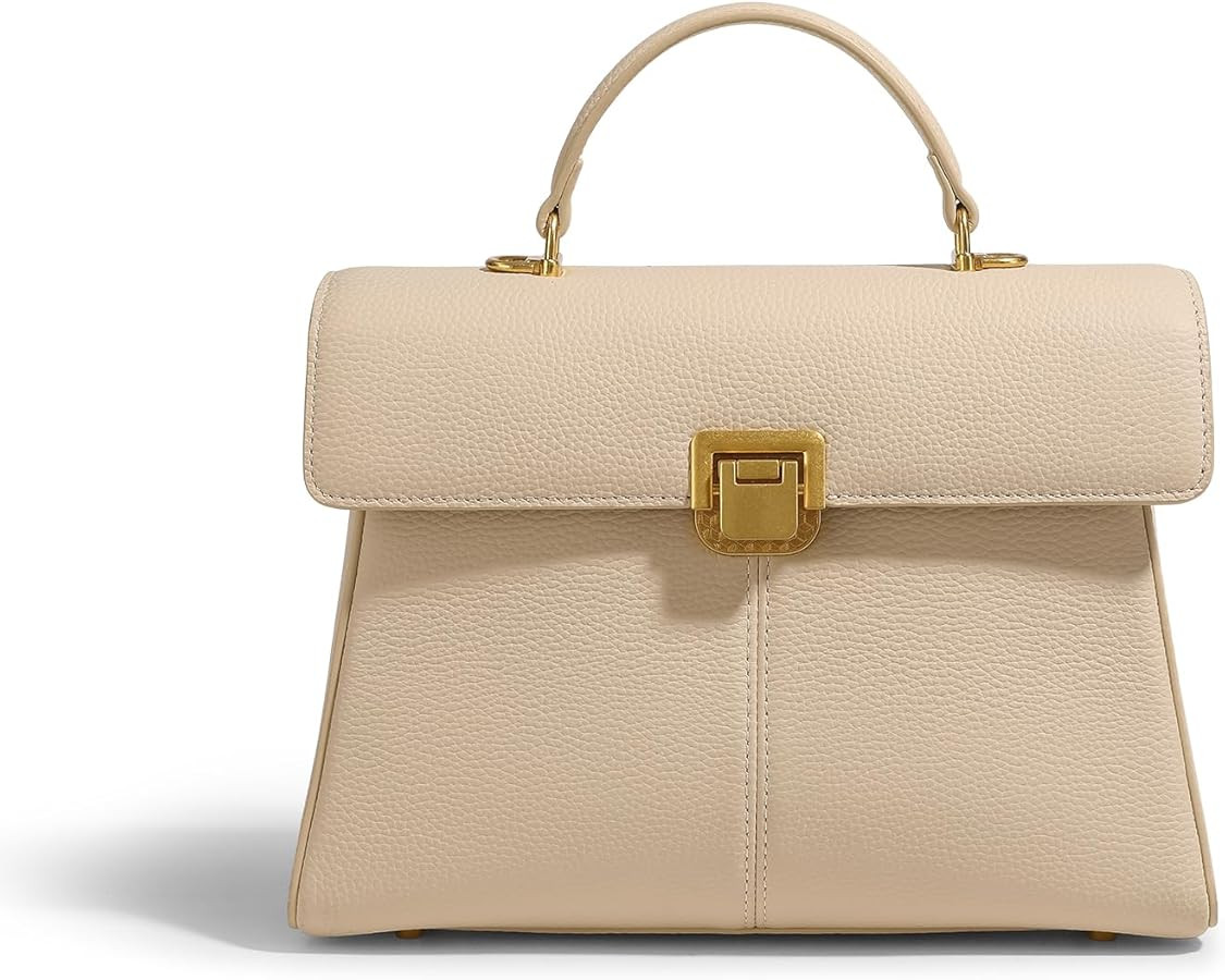 Women Genuine Leather Handbag with Adjustbale Shoulder Strap, Large Capacity Tote Crossbody Bag | Amazon (US)