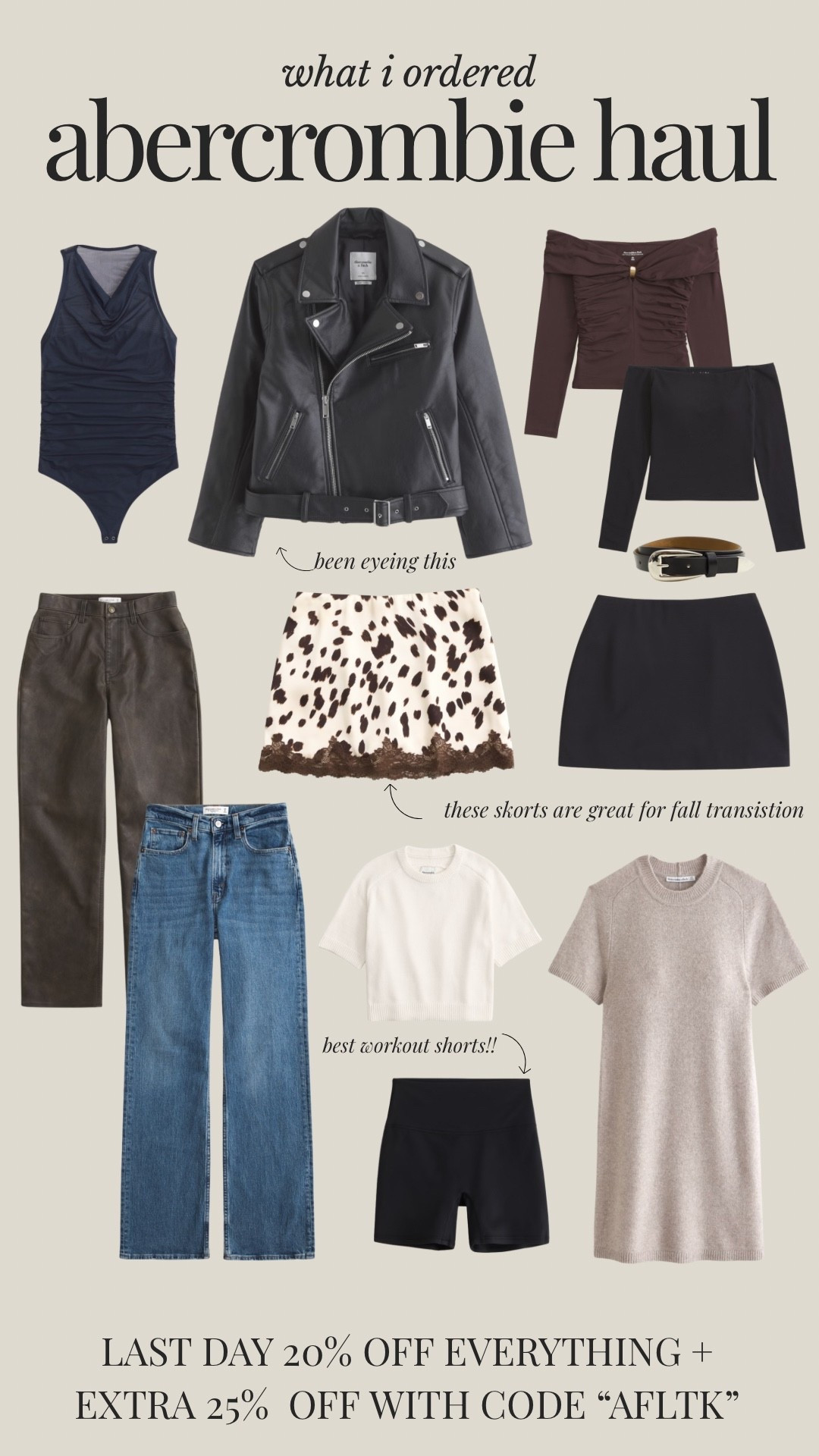 My Abercrombie order!! Last day of 20% off  + code AFLTK for additional 25% 🫶🏼

#LTKSaleAlert #LTKFallSale #LTKFindsUnder100