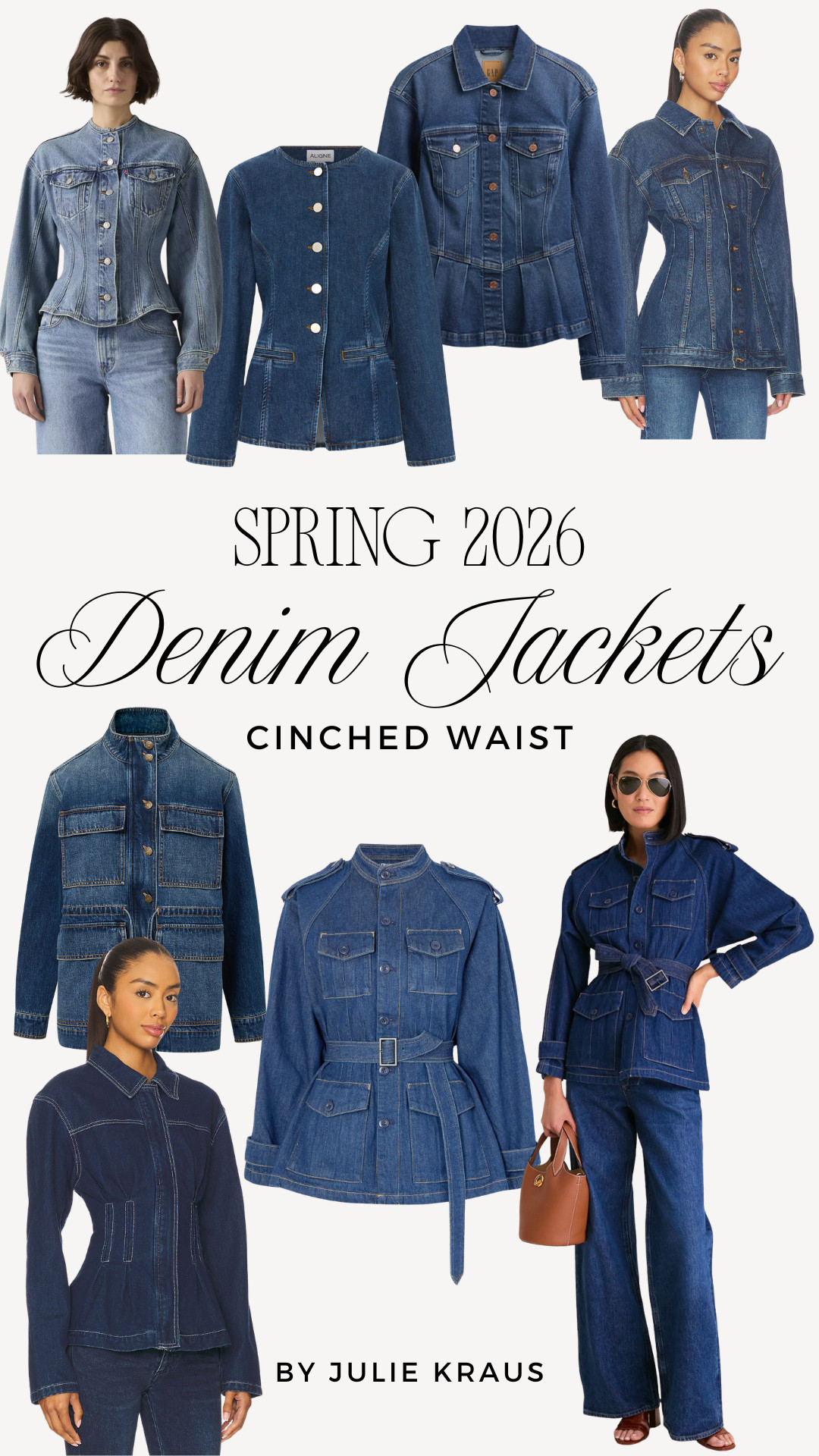 My favorite cinched waist denim jackets for spring. I love this silhouette for instantly elevating an outfit and creating the most flattering shape. Cinched Waist Denim Jacket • Jean Jackets for Spring • Spring Style 2026 

 #LTKSeasonal #LTKOver40