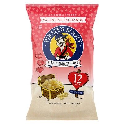 Pirates Booty Valentine's Be My Matey Aged White Cheddar Puffcorn - 12ct | Target