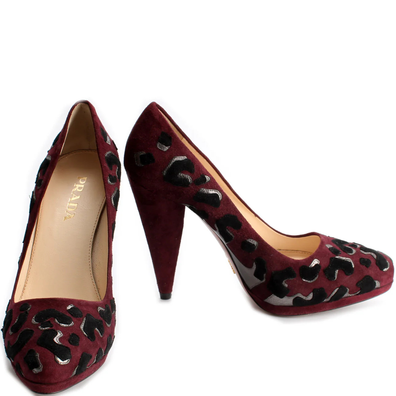 Suede Leopard Pumps Size 36.5 | Keeks Designer Handbags