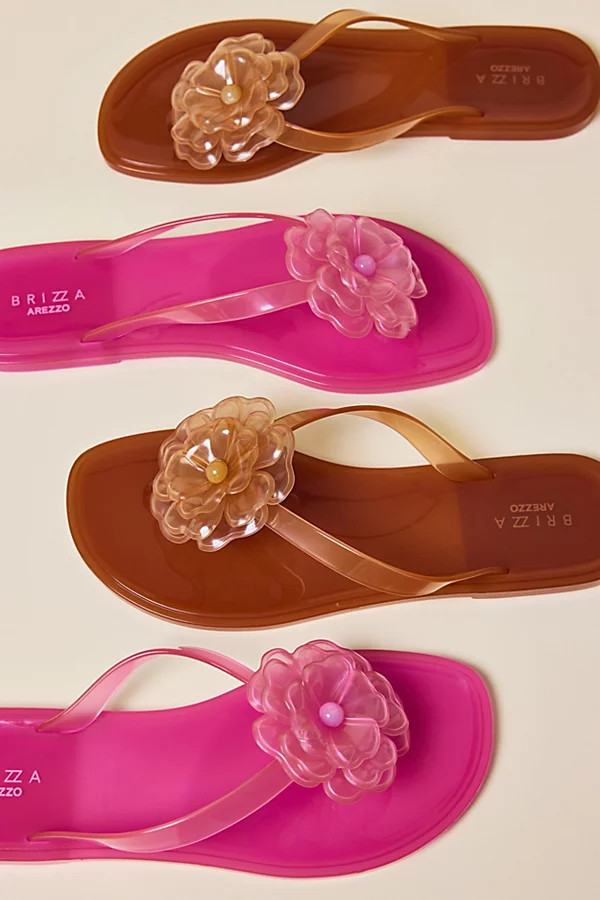 Brizza Arezzo Flower Jelly Sandals in Pink, Women's at Urban Outfitters | Urban Outfitters (US and RoW)