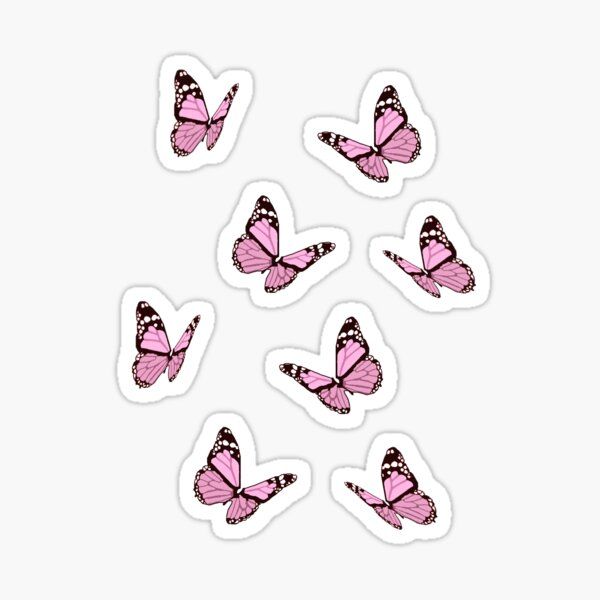 Pink Butterflies Sticker | Redbubble (US)