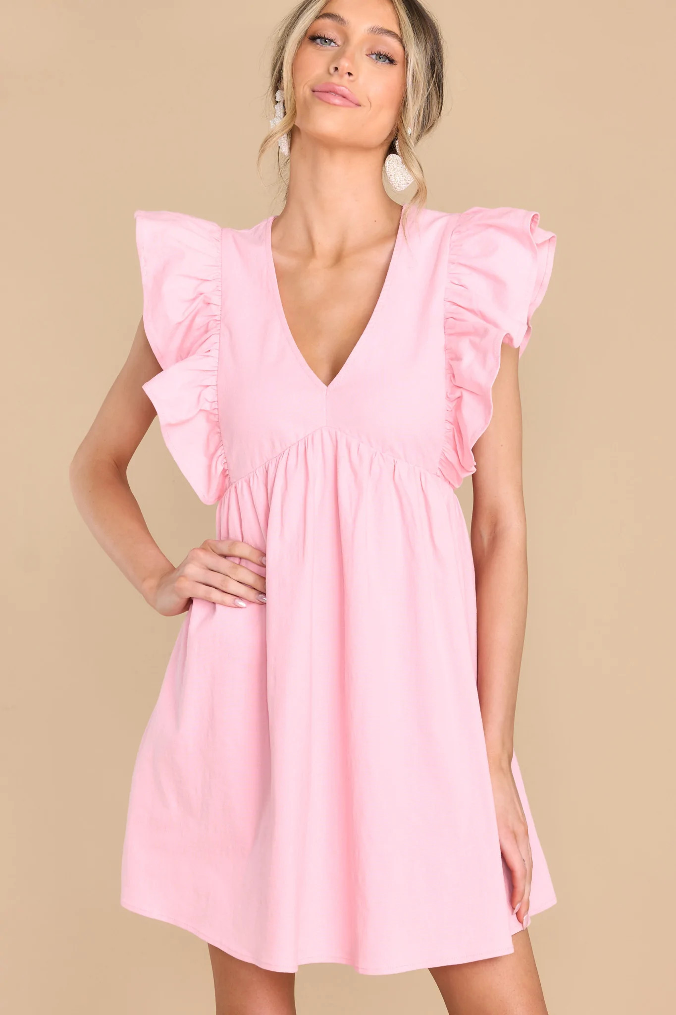 Plain And Simple Light Pink Dress | Red Dress 