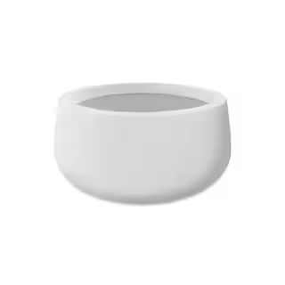 20 in. Dia, Round Pure White Finish Concrete Bowl Planter, Outdoor Indoor Large Planter Pot with ... | The Home Depot