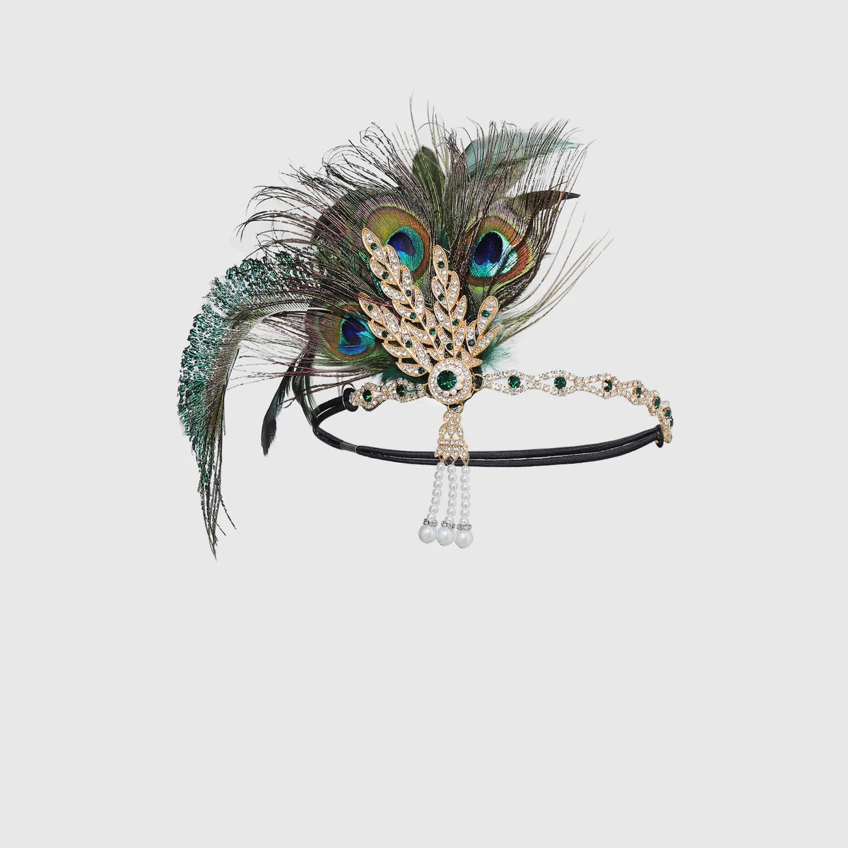 Shop 1920s Headpieces - Rhinestone Leaf Headpiece | BABEYOND | BABEYOND