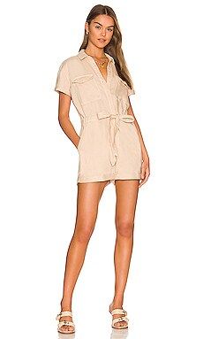 Bella Dahl Button Front Romper in Warm Sand from Revolve.com | Revolve Clothing (Global)