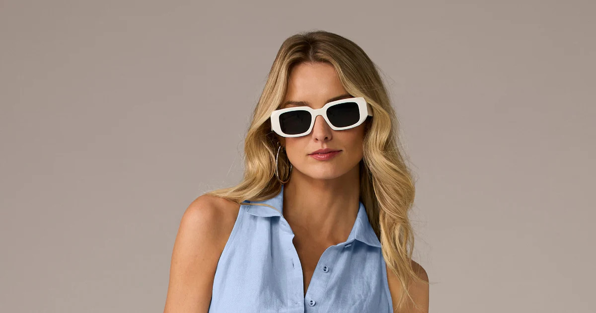 Linen Sleeveless Button-Front Shirt - Blue Bell | Boston Proper | Boston Proper