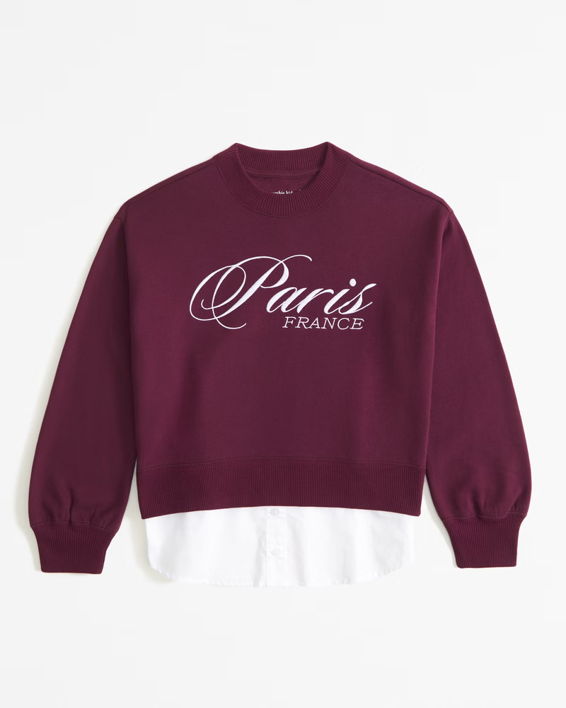 destination twofer crew sweatshirt | Abercrombie & Fitch (US)