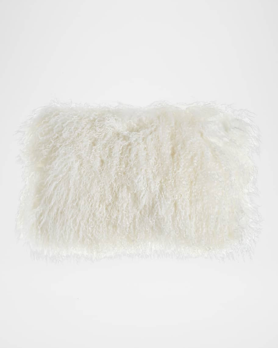 Massoud White Tibetan Lamb Pillow, 20" x 12" | Neiman Marcus