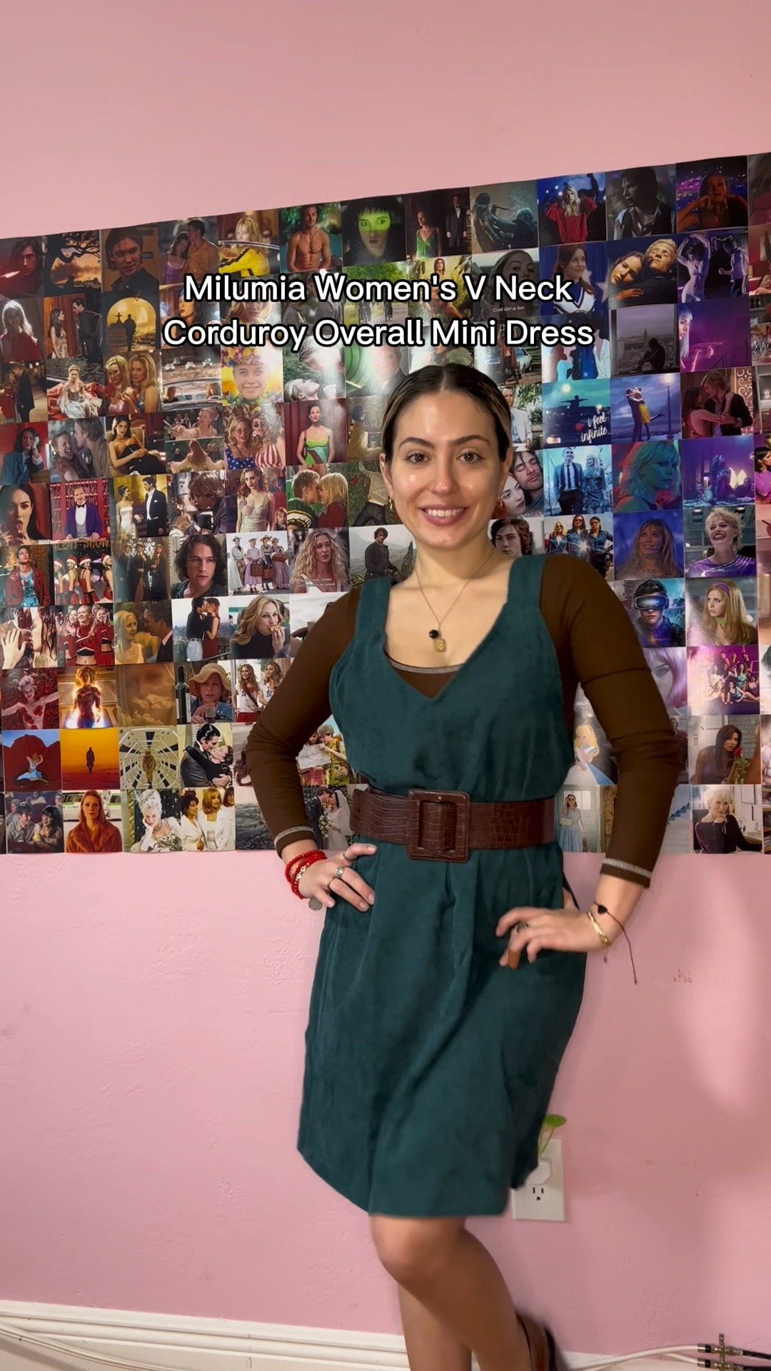 Milumia Women's V Neck Corduroy Pinafore Overall Mini Dress 

#LTKVideo #LTKworkwear #LTKstyletip