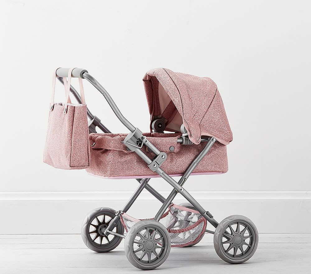 Pink Glitter Mini Doll Pram | Pottery Barn Kids
