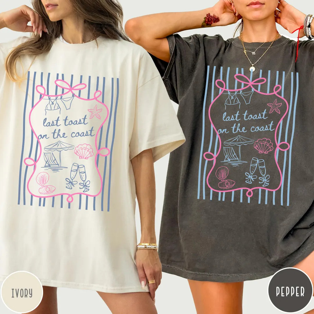 Last Toast on the Coast Bachelorette Comfort Colors® Shirts: Beach Bachelorette T-shirts for Gro... | Etsy (US)