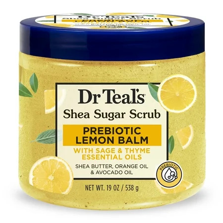 Dr Teal's Shea Sugar Body Scrub with Prebiotic Lemon Balm and Essential Oils, 19 oz | Walmart (US)