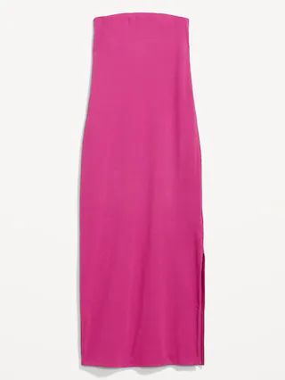 Fitted Strapless Rib-Knit Midi Tube Dress for Women | Old Navy (US)