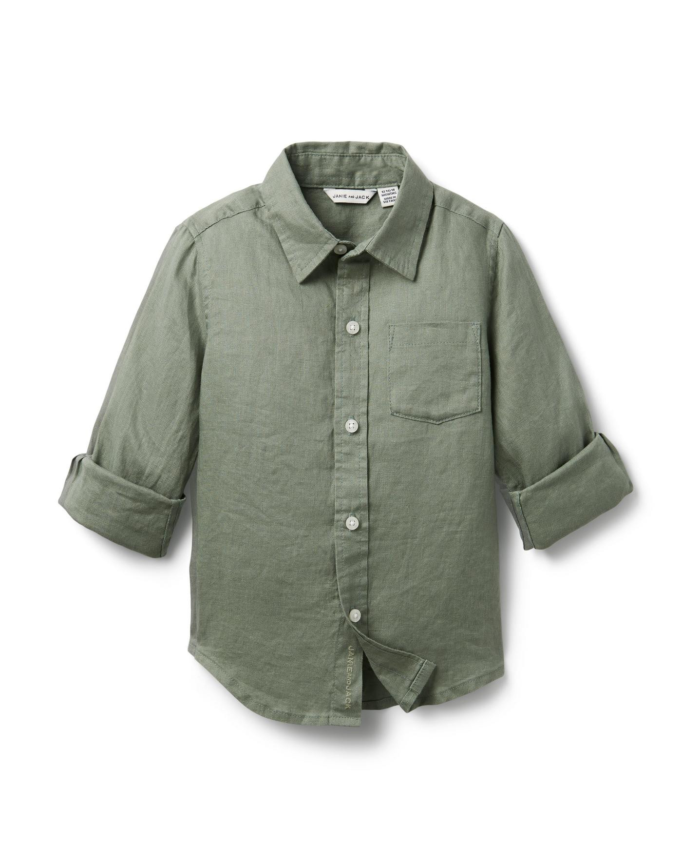 Linen Roll-Cuff Shirt | Janie and Jack