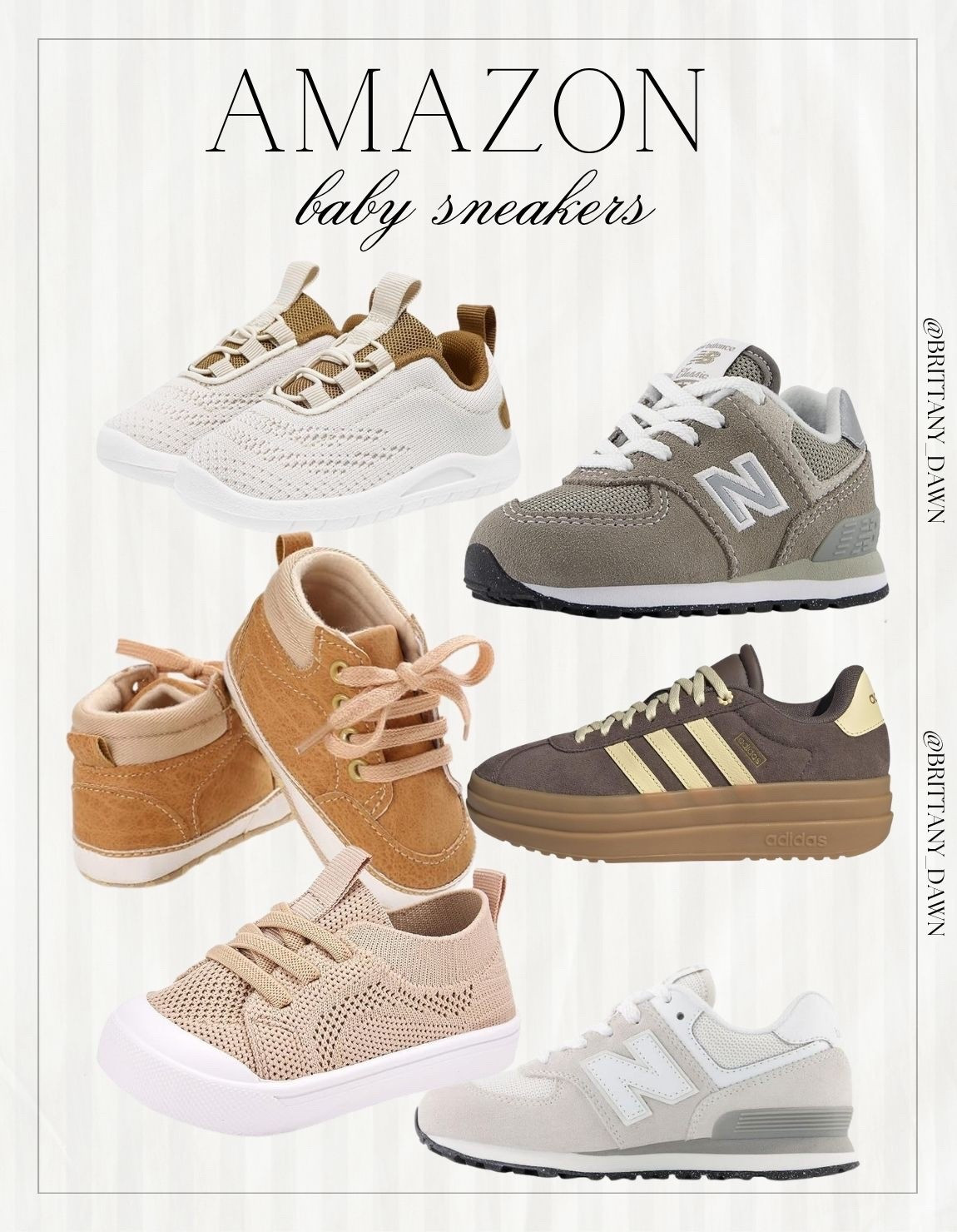 The cutest neutral Amazon baby sneakers for little feet! 👟

Featuring trendy retro runners, soft knit slip-ons, suede high-tops, and classic neutral kicks that keep tiny outfits looking extra stylish.

#AmazonBaby #BabyFashion #ToddlerStyle #AmazonFinds #LTKbaby #BabySneakers #MiniStyle #NeutralBaby #LTKkids #BabyEssentials #ToddlerFashion #LTKunder50

#LTKBaby #LTKmomlife #LTKKids