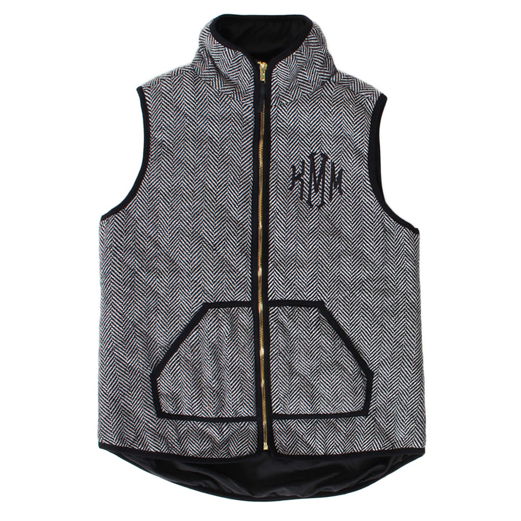 Monogrammed Herringbone Vest | Marleylilly