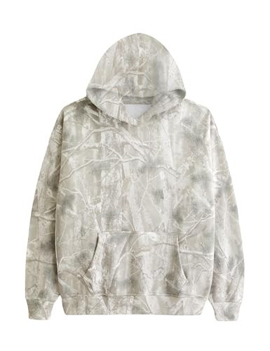 Anoumcy Oversized Light Camo Hoodie Womens Fleece Camo Hooded Sweatshirt Camouflage Hoodies For Women Trendy Winter Pullover Tops Grey L | Amazon (US)