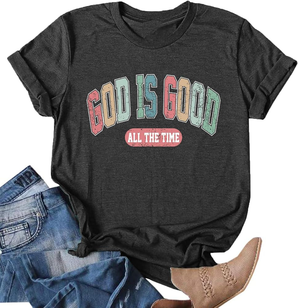 Ithalt Christian Tshirts Women Be The Light Shirts Religious Tees Casual Faith Short Sleeve Tops | Amazon (US)