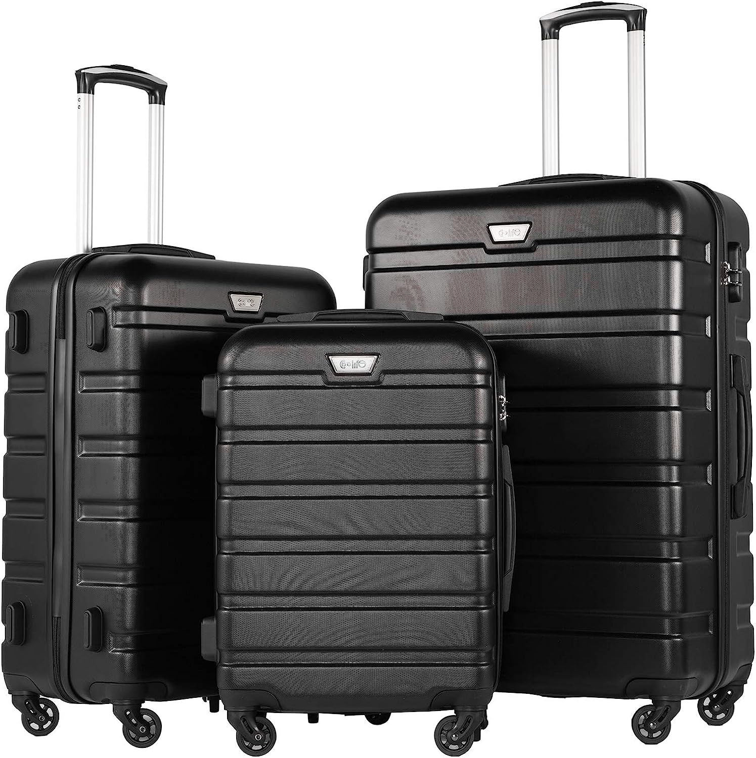 COOLIFE Luggage 3 Piece Set Suitcase Spinner Hardshell Lightweight TSA Lock 4 Piece Set | Amazon (US)