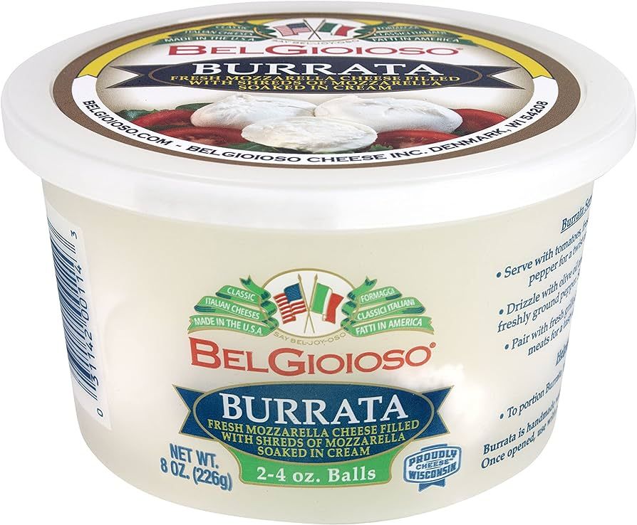 BelGioioso Burrata Mozzarella, Ball, 8 oz | Amazon (US)