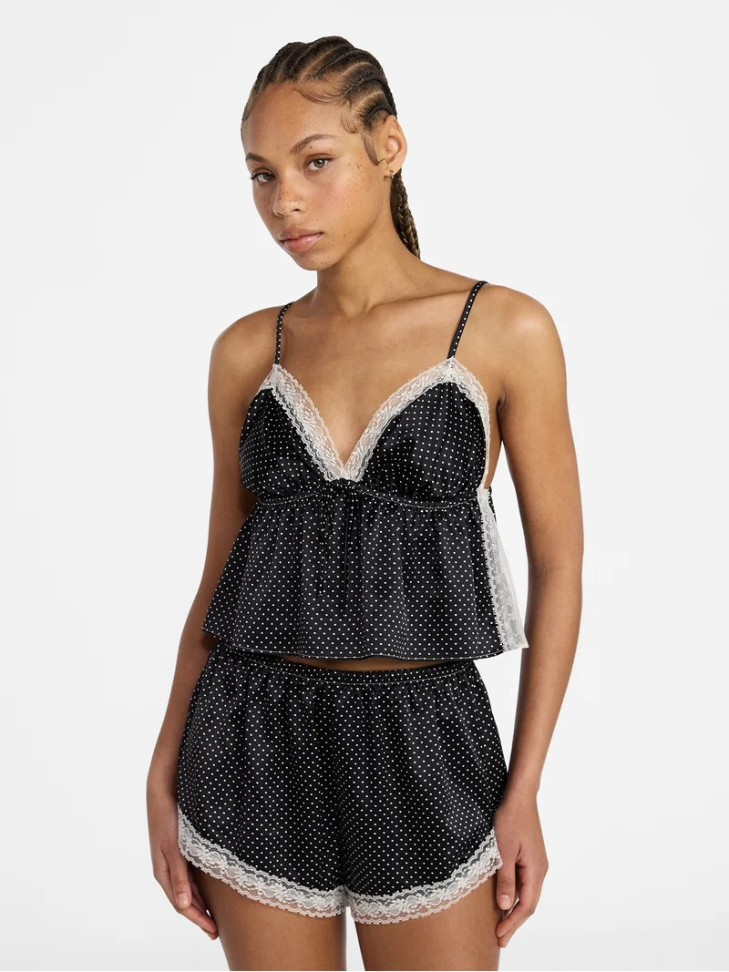 No Boundaries Satin Cami and Shorts Sleep Set, 2-Piece, Women's XS-XXL | Walmart (US)