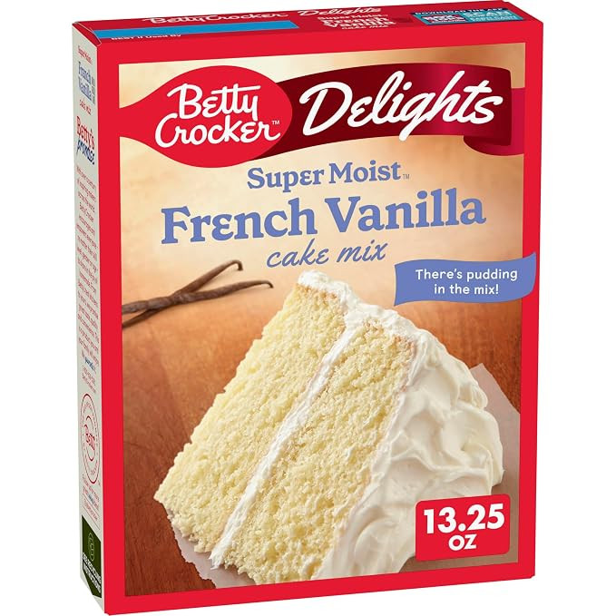 Betty Crocker Delights Super Moist French Vanilla Cake Mix, 13.25 oz | Pudding In The Mix For Moi... | Amazon (US)