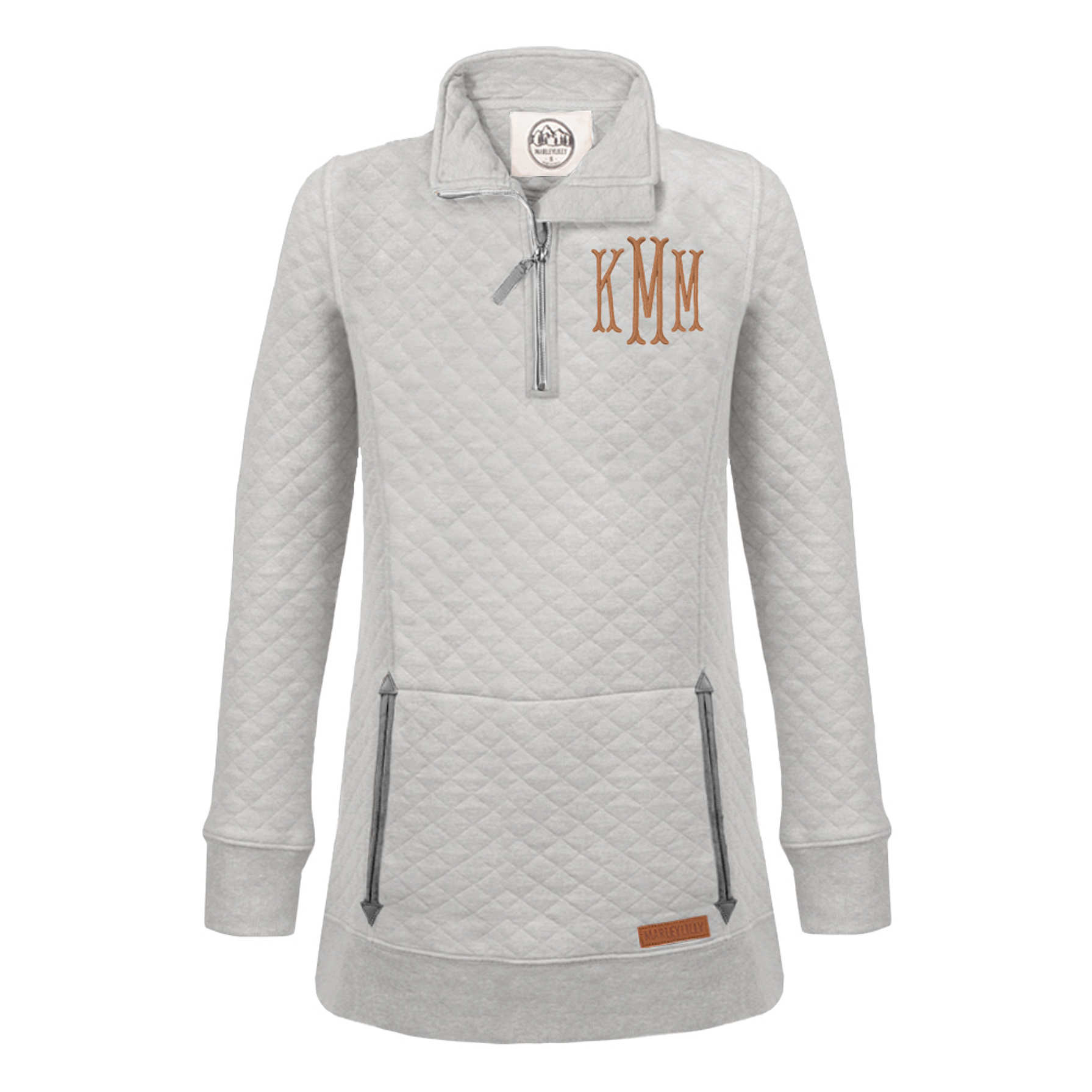 Monogrammed Quilted Pullover Sweatshirt | Marleylilly