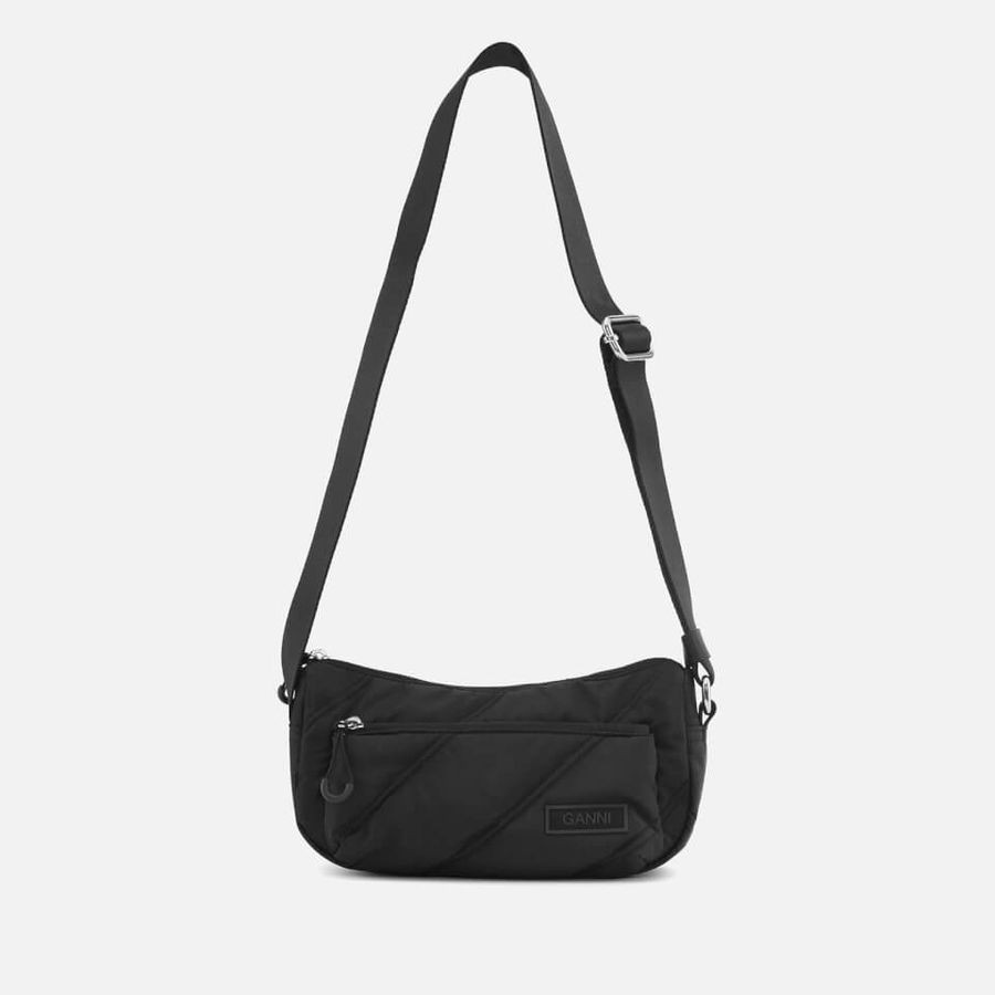 Ganni Recycled Tech Quilted Shell Small Baguette Bag | Coggles (Global)