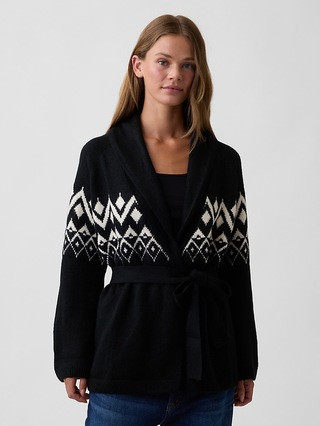 Relaxed Fair Isle Shawl Cardigan | Gap Factory