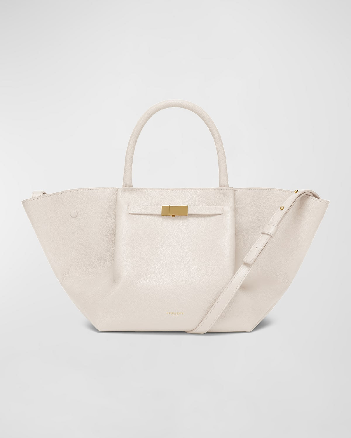 Midi New York Buckle Leather Tote Bag | Neiman Marcus