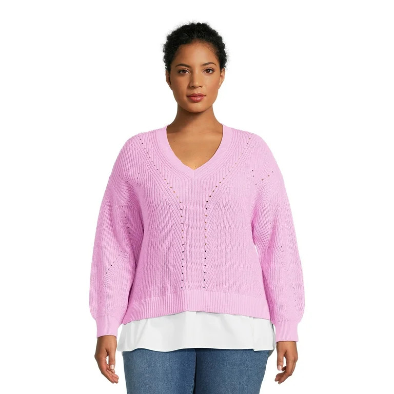 Terra & Sky Women's Plus Size Shaker Knit Sweater | Walmart (US)