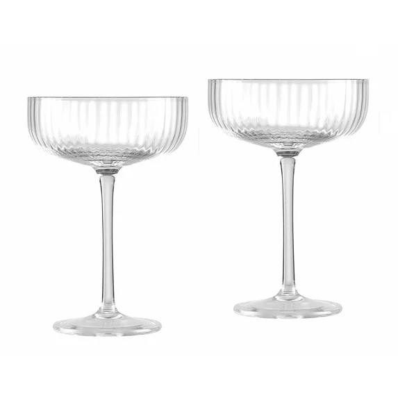 Better Homes and Gardens Ribbed Coupe Glass 2pk Clear | Walmart (US)