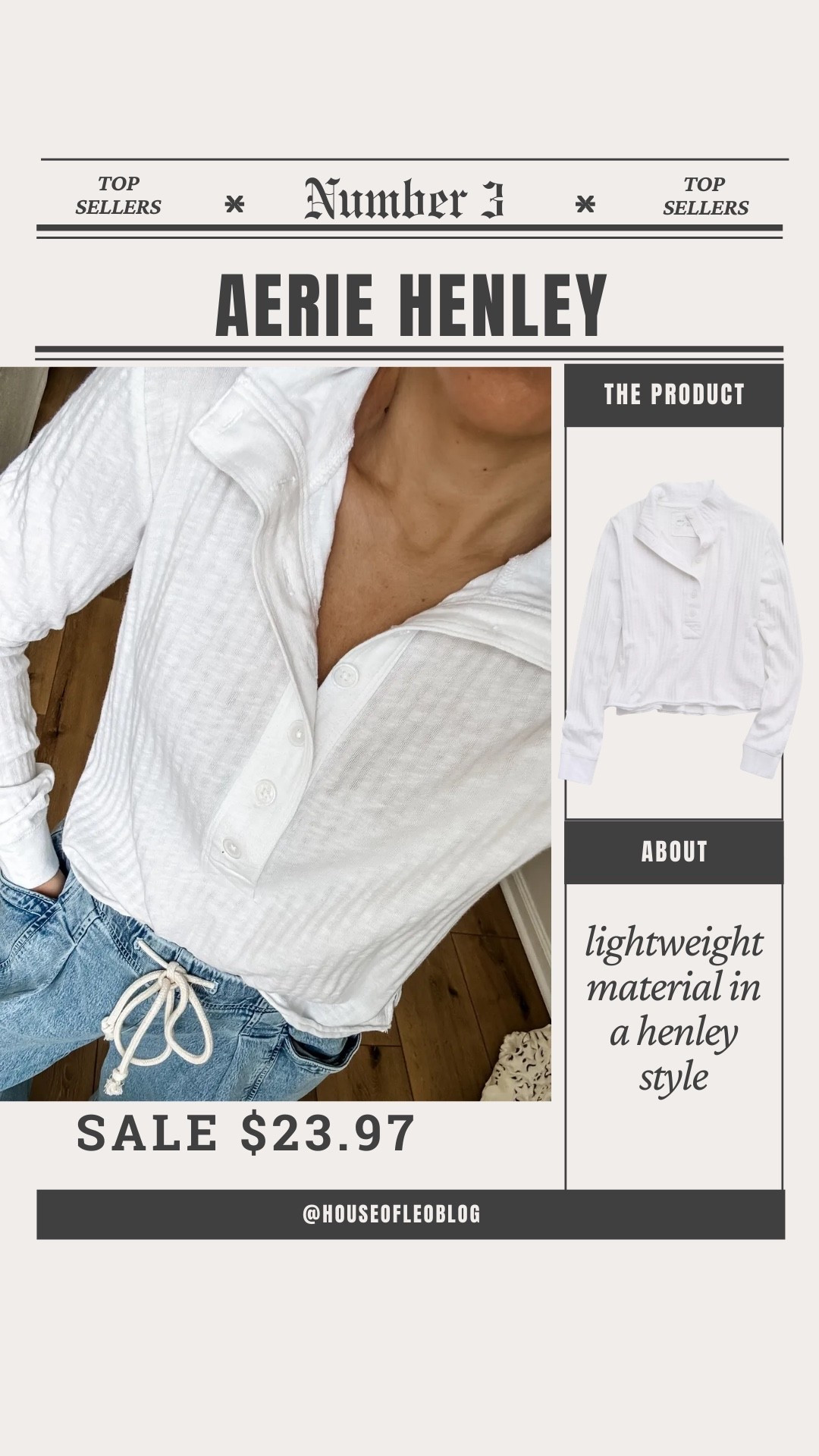 Wearing small white Henley

#LTKOver40 #LTKSaleAlert