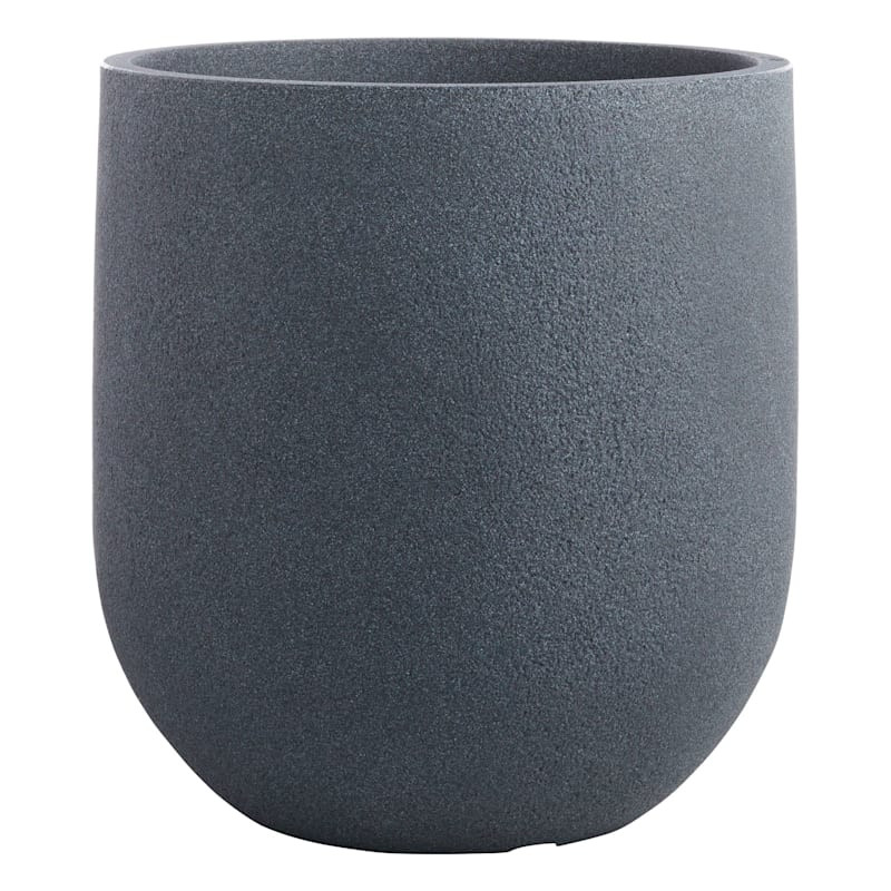 Japi Charcoal Grey Rustic Cask Outdoor Planter, Medium | At Home