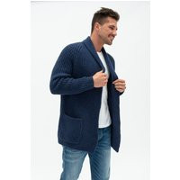 Blue Knitted Woolen Men's Cardigan, Soft Merino Wool Open Front Cardigan With Pockets For Man Benjamin | Etsy (US)