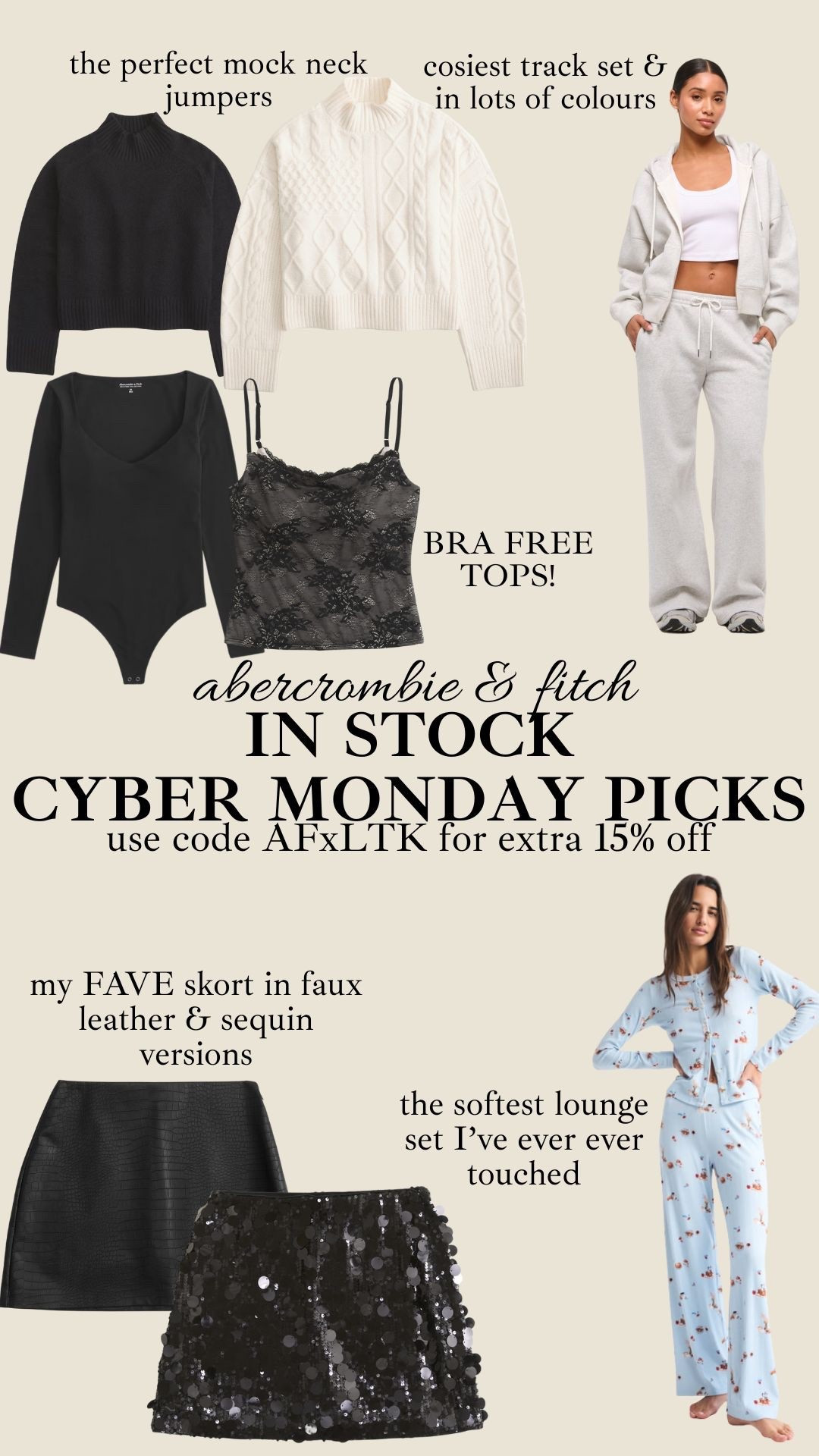 In stock pieces on Abercrombie that are out of this world! My fave skort in a gorg faux leather AND sequin versions, the cosiest track set, bra free tops, the perfect staple jumpers and the SOFTEST lounge set I’ve ever touched 🥰🥰🥰

Don’t forget to use code AFXLTK for an extra 15% off top of the sale price!

#LTKMidsize #LTKGiftGuide #LTKCyberWeek