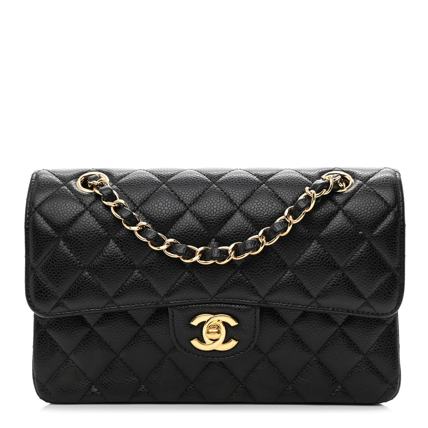 Caviar Quilted Small Double Flap Black | FASHIONPHILE (US)