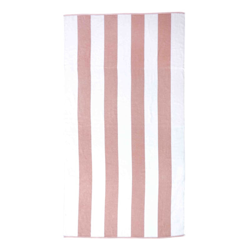 Cabana Pink & White Striped Reversible Beach Towel, 40x70 | At Home
