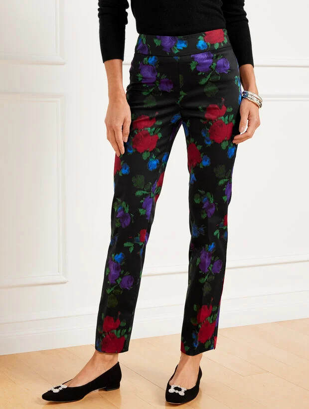 Talbots Chatham Slim Ankle Pants - Blurred Floral | Talbots