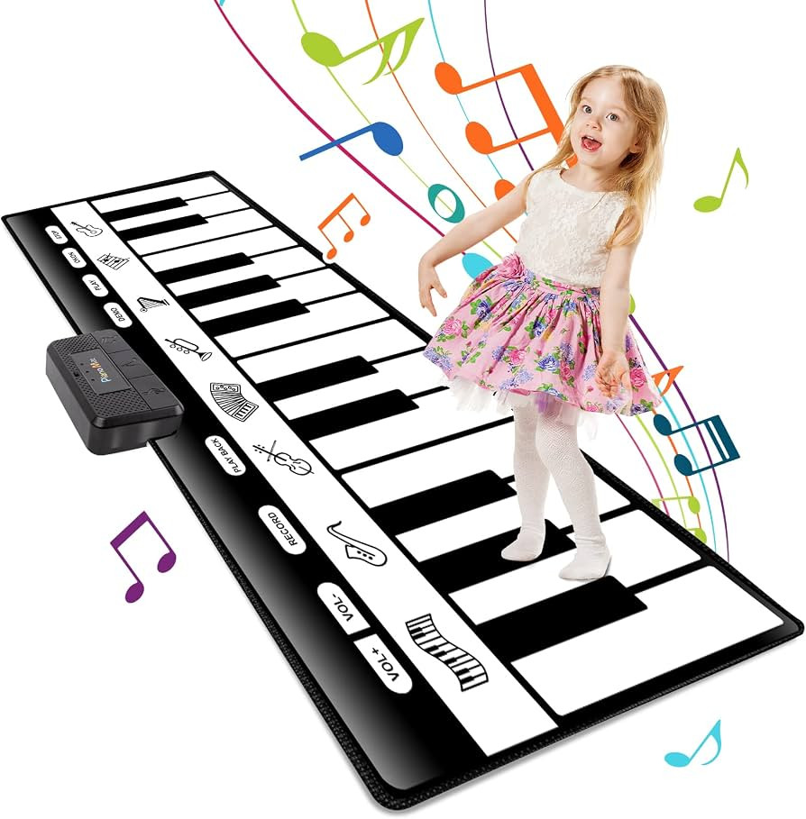 TWFRIC 6ft. Piano Mat with 24 Keys & 10 Demos & 8 Musical Instruments Sounds & 4 Play Modes, Gian... | Amazon (US)