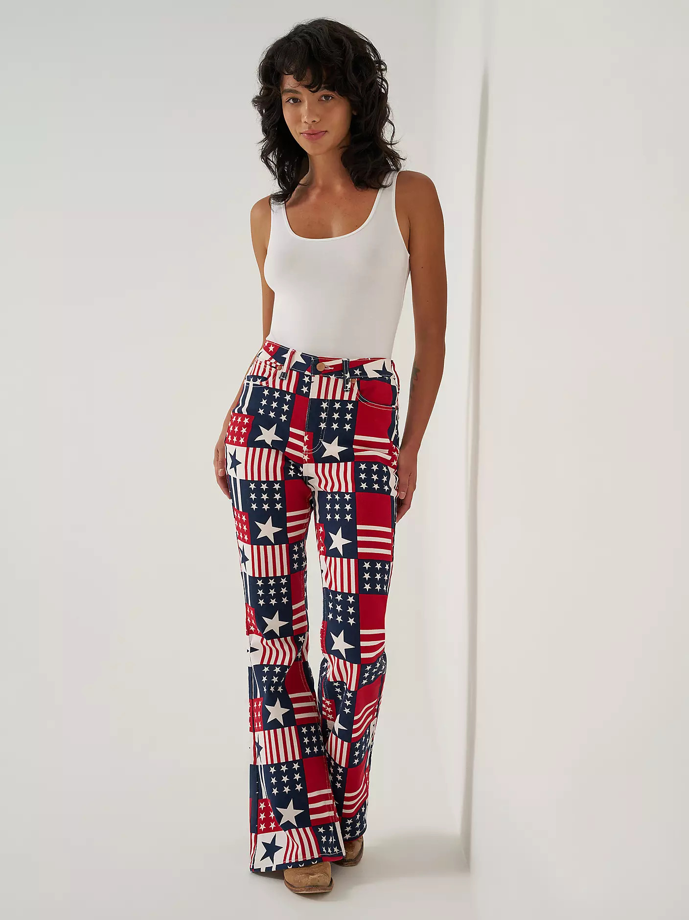 Wrangler\u00ae x 250 Years of America Retro Bailey Flare Print Jean | Wrangler