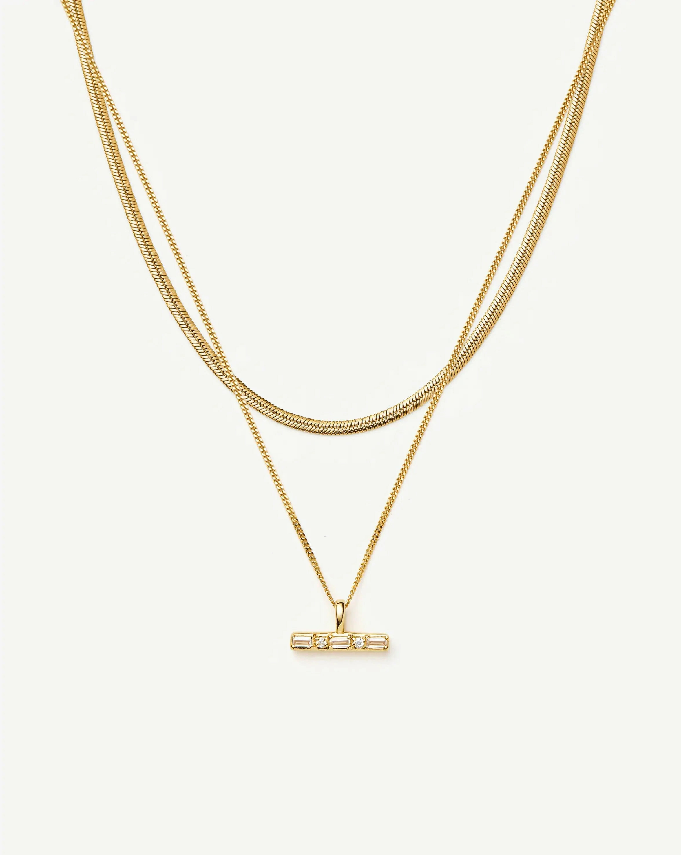 Lucy Williams T-Bar & Thin Snake Chain Necklace Set | Missoma US | Missoma US