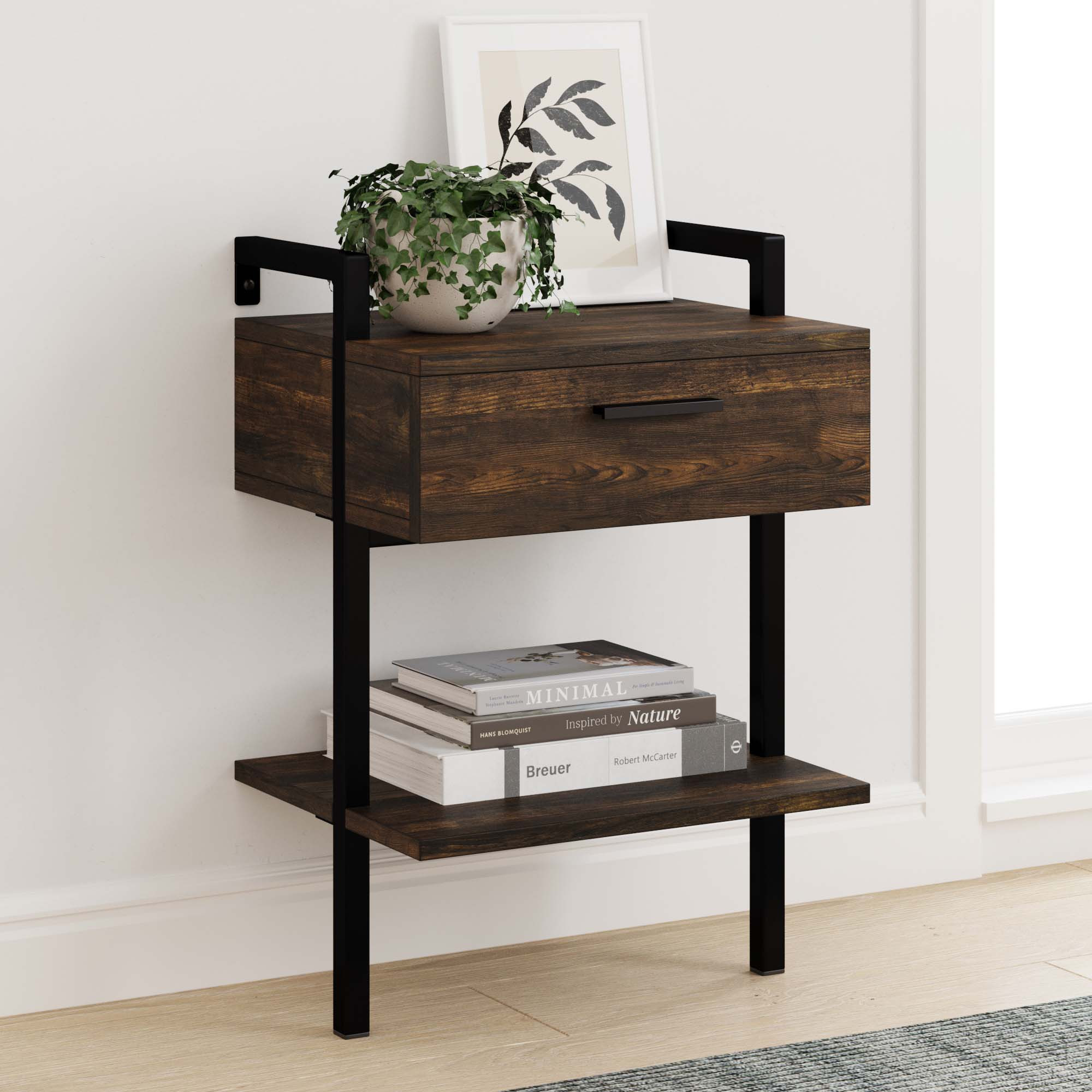 Wood Wall Mount Drawer Side Table | Jenny | Nathan James