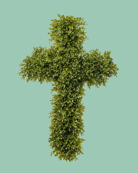 Easter faux boxwood cross wreath. Use year after year!

#LTKSeasonal #LTKhome