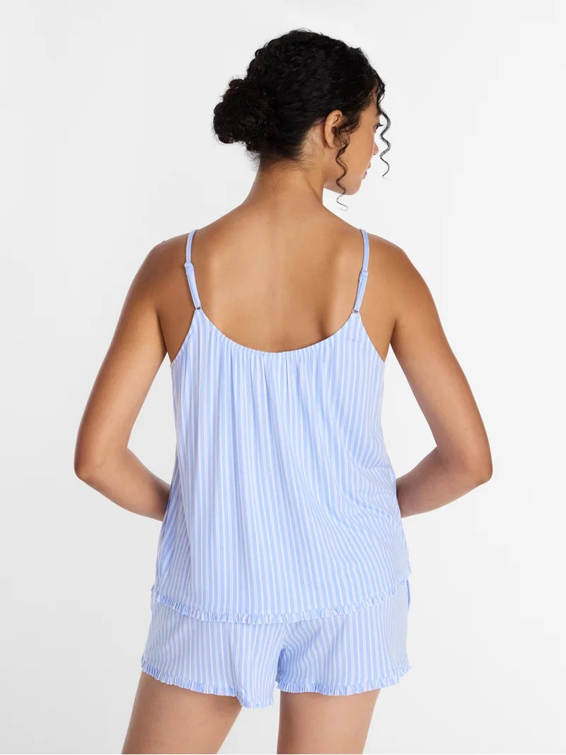 Joyspun Women\u2019s Modal-Blend Ruffle Trim Cami and Shorts Sleepwear Set, 2-Piece, Sizes XS-3X | Walmart (US)