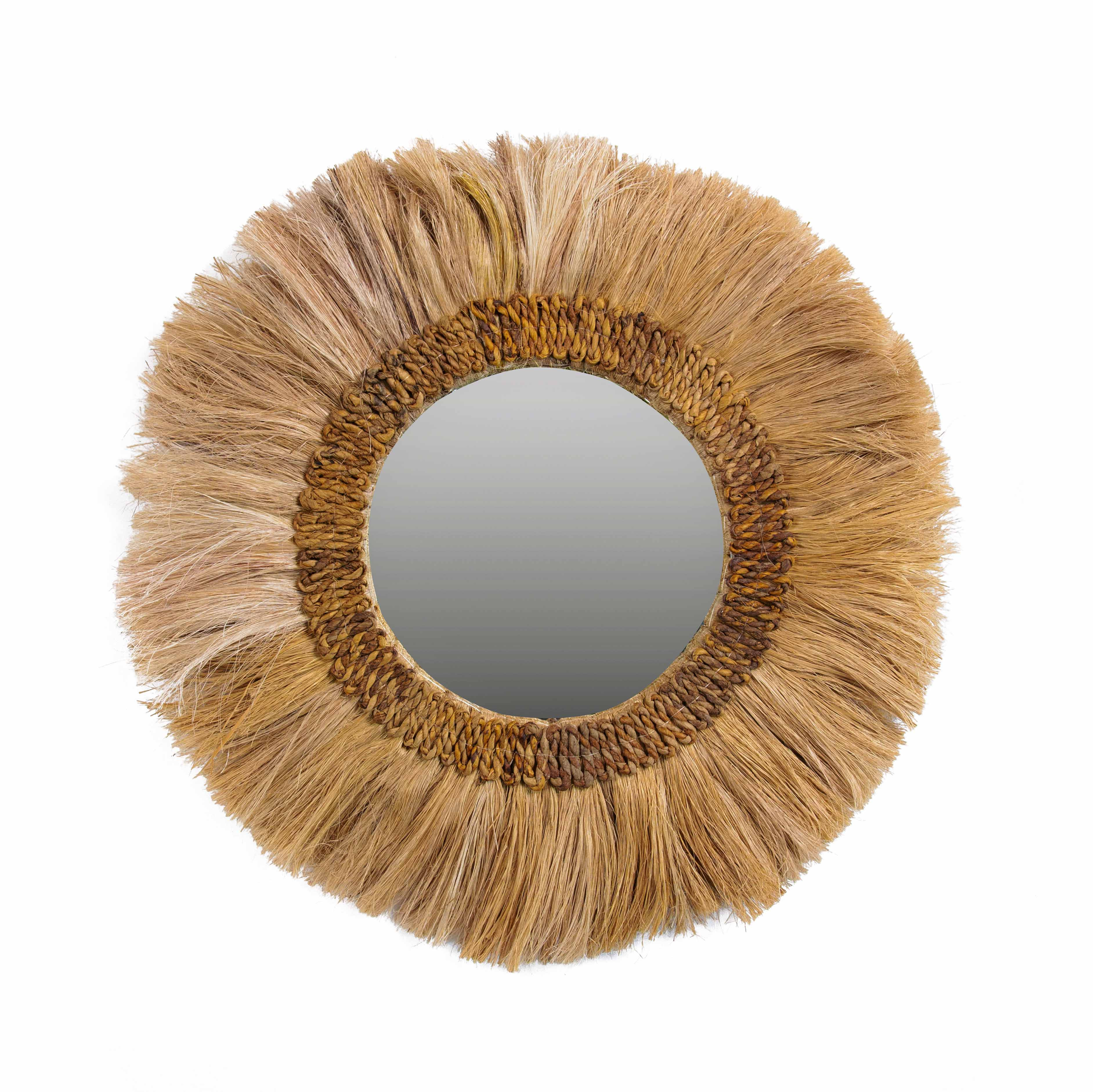 Aztec Round Natural Abaca Mirror by TOV Furniture - Walmart.com | Walmart (US)