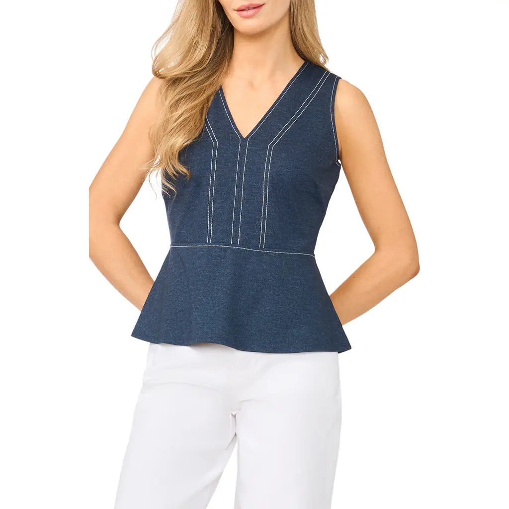Halogen® Knit Peplum Tank in Indigo Navy at Nordstrom Rack, Size Xx-Large | Nordstrom Rack