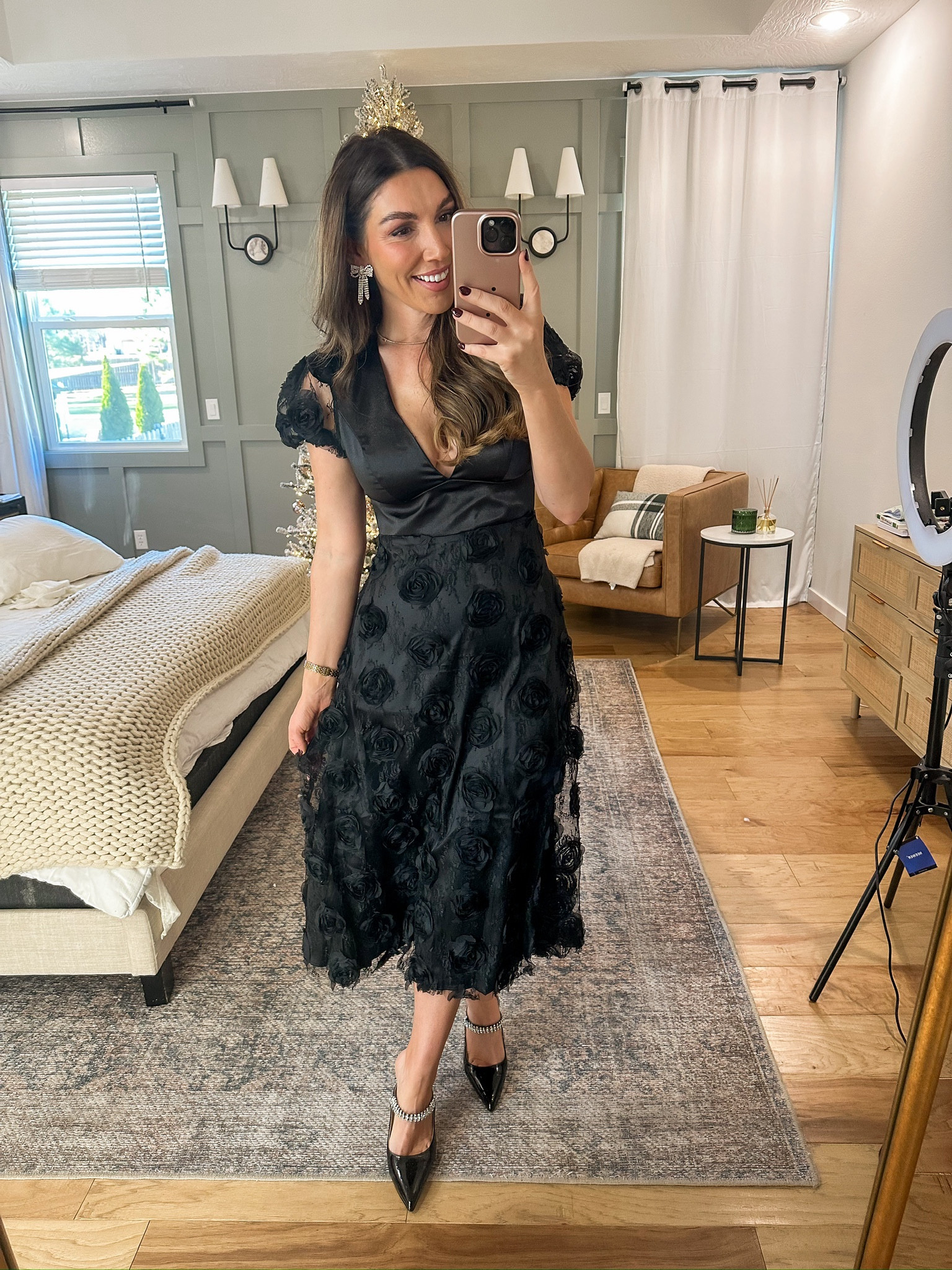 Unique holiday dress alert! A stunning black dress from Lulu’s! Holiday outfits, holiday dress, Christmas outfits, NYE outfits, party dress, date night outfit.

#LTKShoeCrush #LTKHoliday #LTKStyleTip